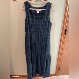 Vintage Navy Plaid Westminster Lace Jumper Dress